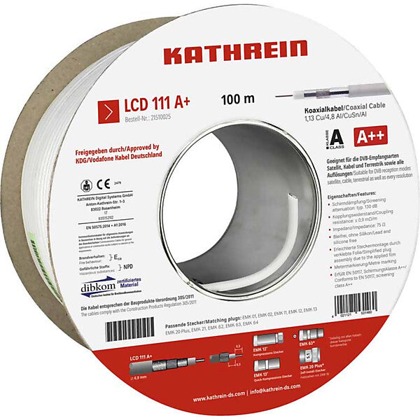 KATHREIN Koaxialkabel 130 dB, A+ LCD 111 A+/100m Eca